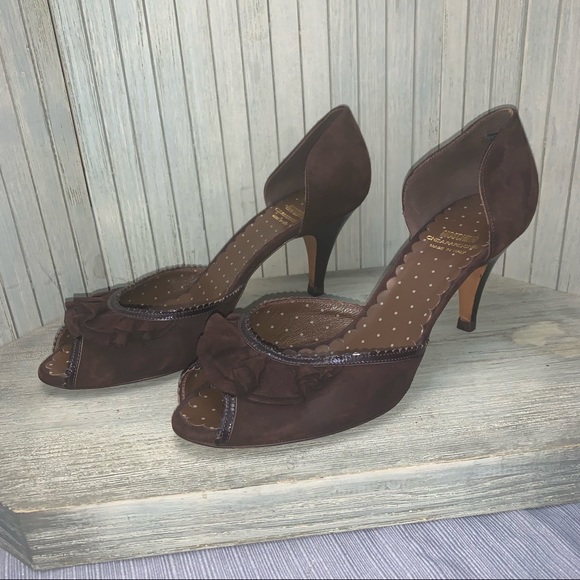Moschino Shoes - Flawless Moschino Brown Suede Round Toe Heel 39